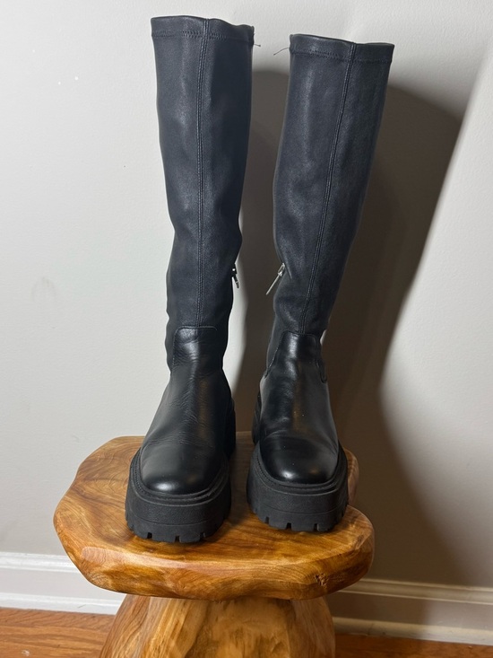 Zara Women’s Knee-High boots with a Treaded Lug Sole with side zipper 36/6 - Picture 2 of 11